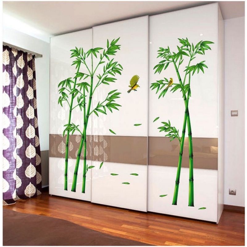 Decal dán tường trúc xanh trang trí phòng khách