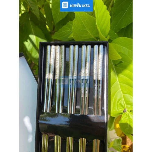 Đũa inox đặc ruột 304 Nhật set 5 đôi