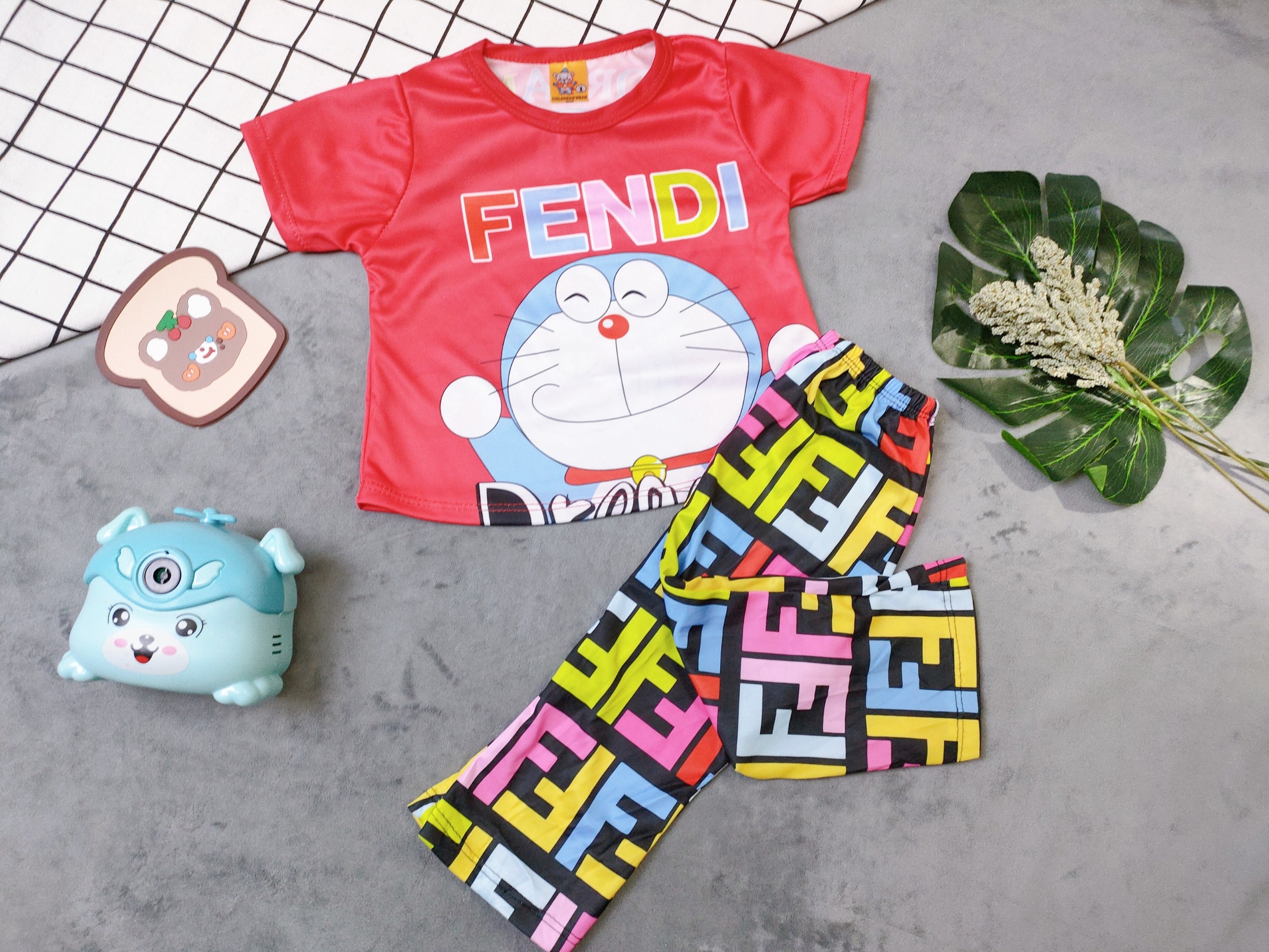 Bộ 3D Doremon Tay Ngắn Quần Dài Bé (6-14kg)