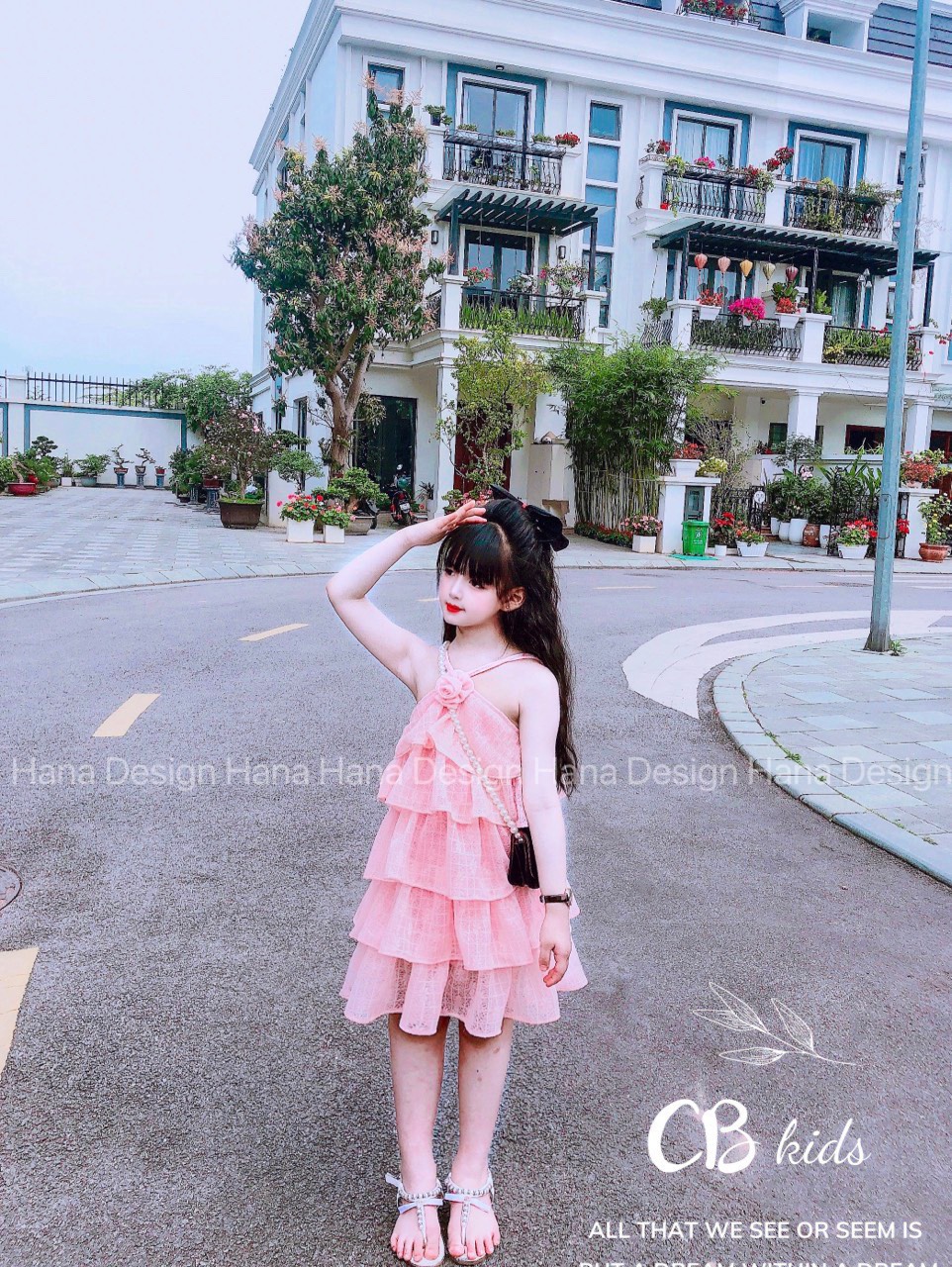 váy tầng 2 dây cực điệu đà cho bé gái - VT2D