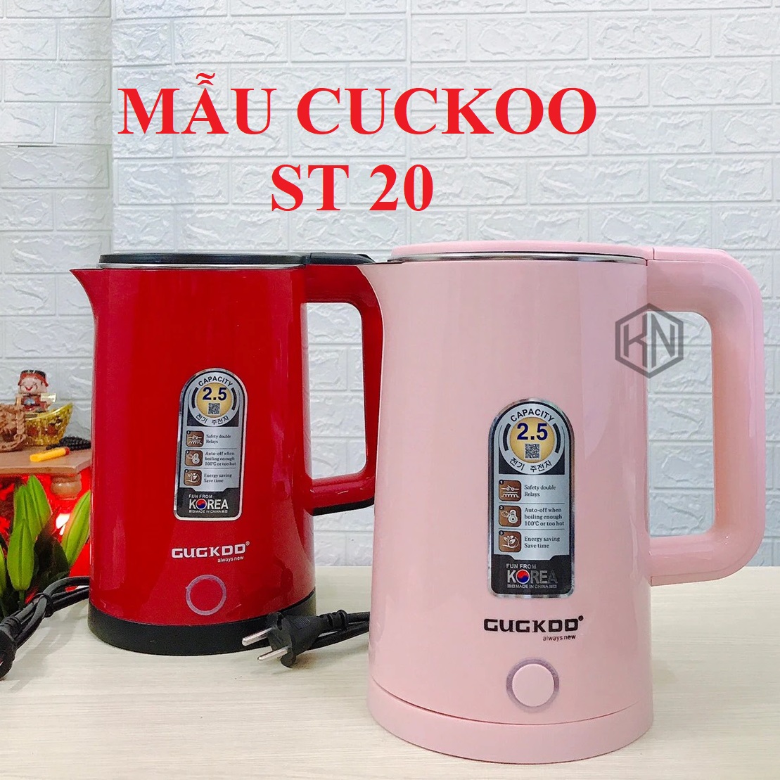 Bảo hành 6 tháng - ấm đun nước siêu tốc cuckoo st20 2.5l công suất 1500w có thang chia mực nước 2 lớp chống bỏng , ấm đun nước siêu tốc cao cấp siêu đẹp- ấm siêu tốc