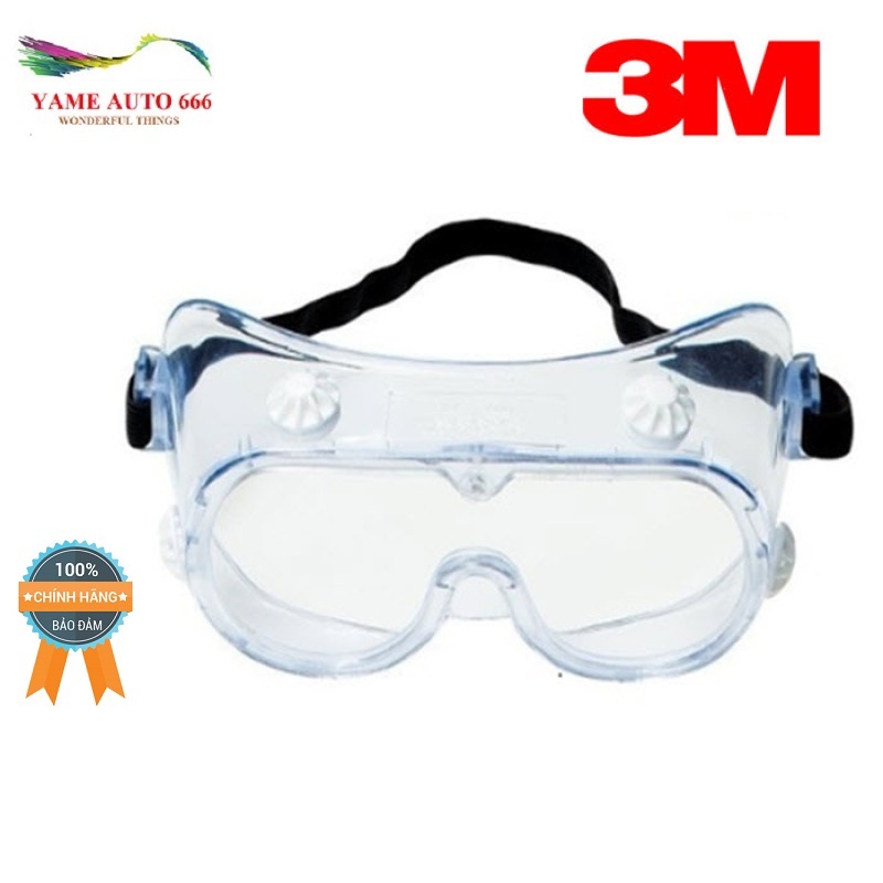 Giá bán [ CAO CẤP] Kính bảo hộ chống hóa chất 3M 334 Splash Safety Goggles Anti-Fog Lens Yame Auto666