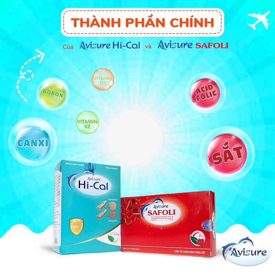 Combo sắt canxi cho bà bầu Avisure 120 viên