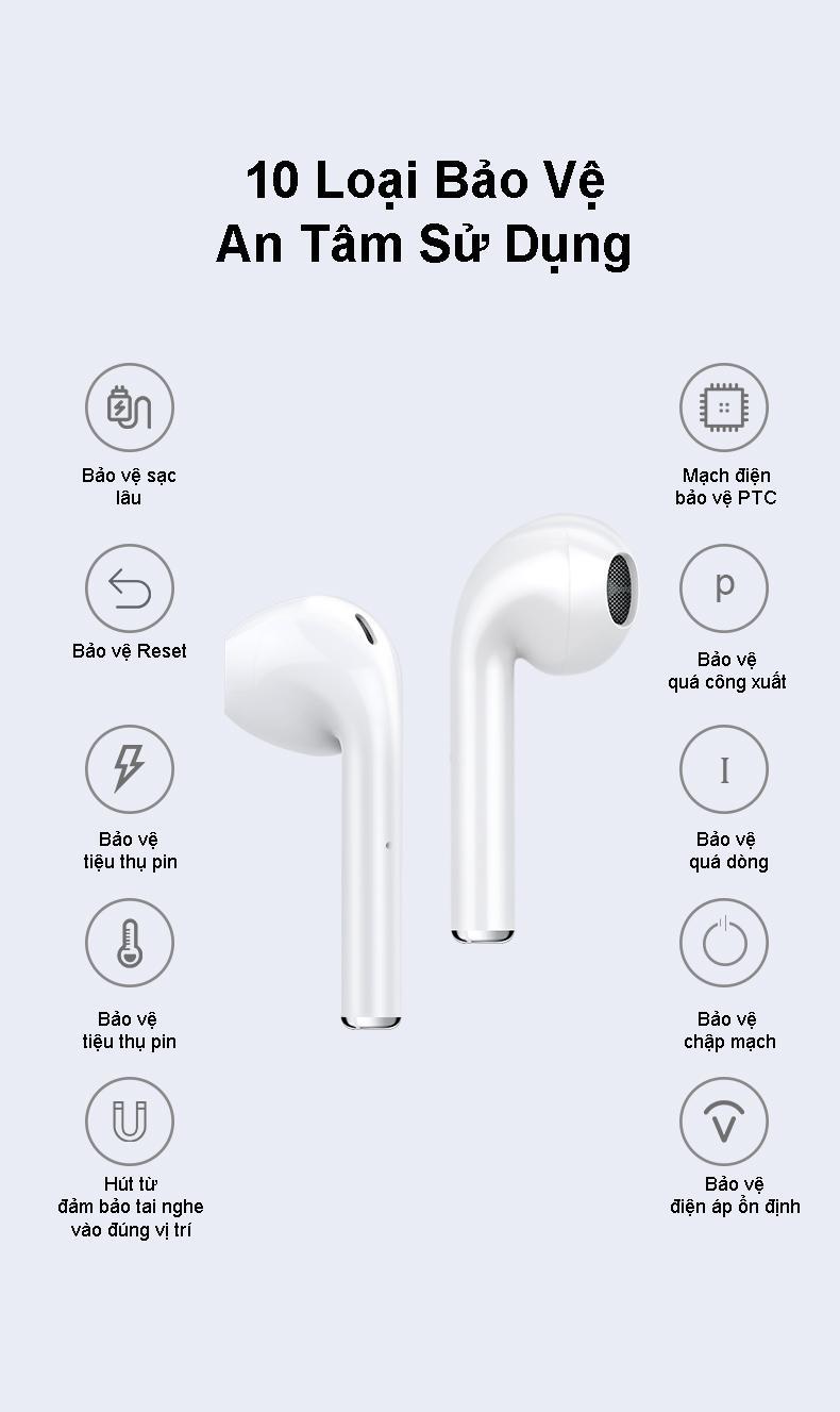 Tai nghe Bluetooth Không Dây i12s Bản Nâng Cấp Chip 5.0, Tai Nghe Không Dây DÒNG SAMSUNG-OPPO-IPHONE CHẤT LƯỢNG TỐT, Tai Nghe Bluetooth Mini