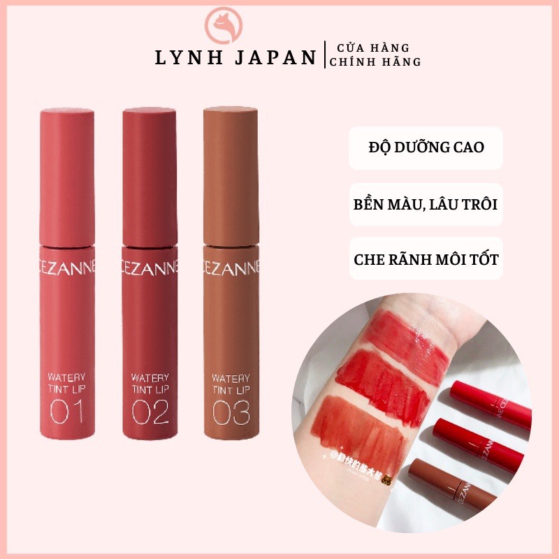 [ XẢ SỐC ] Son Tint Lì Cezanne Watery Lip Tint Nhật Bản