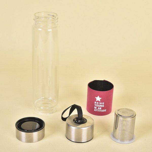 Bình thủy tinh pha trà, lọc trà, đựng nước 450ml H20 - 9690