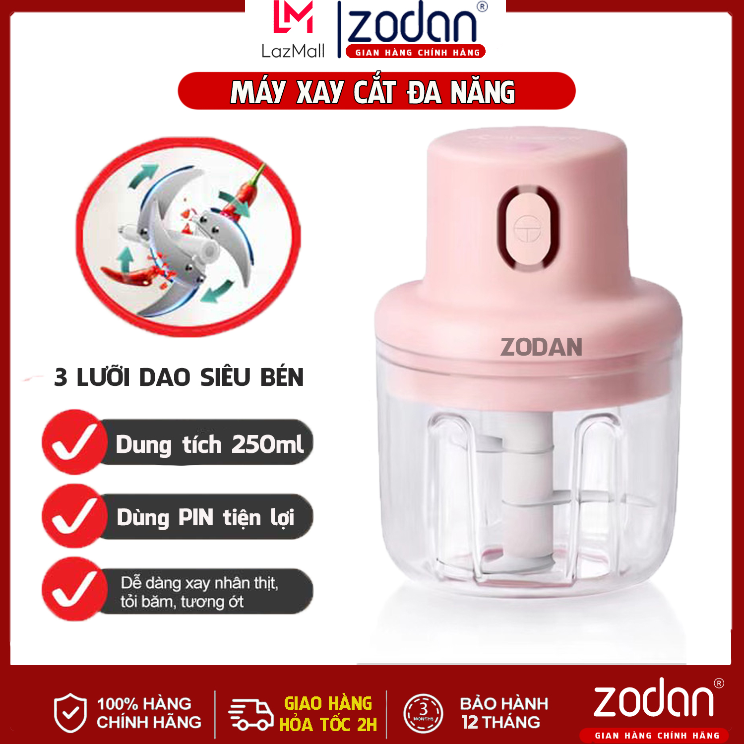 Máy xay tỏi ớt đa năng, cối xay đa năng zodan Bảo Hành 1 Năm - máy xay cho bé ăn dặm, máy xay sinh tố đa năng, máy xay thịt, máy say tỏi ớt cầm tay, máy xay toi ớt bằng điện
