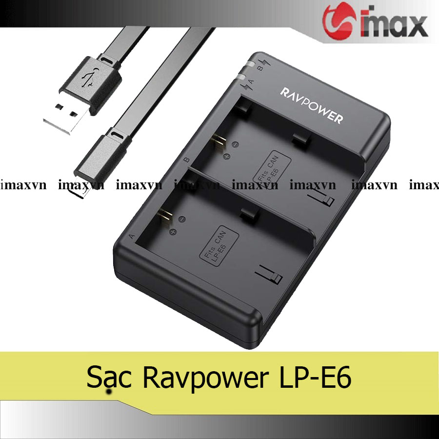Sạc máy ảnh ravpower lp-e6/e6n