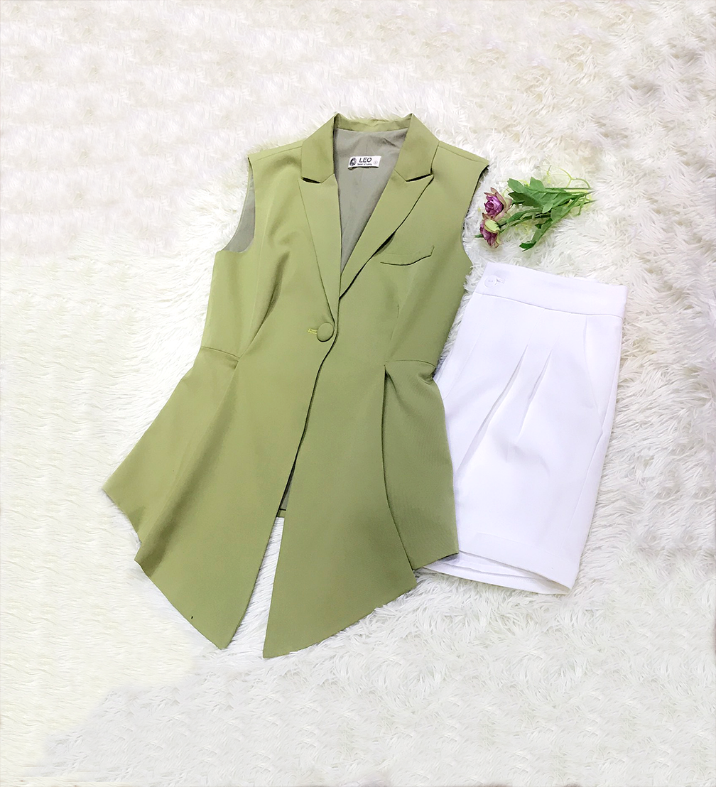 Áo vest mix quần short nữ - hàng thiết kế