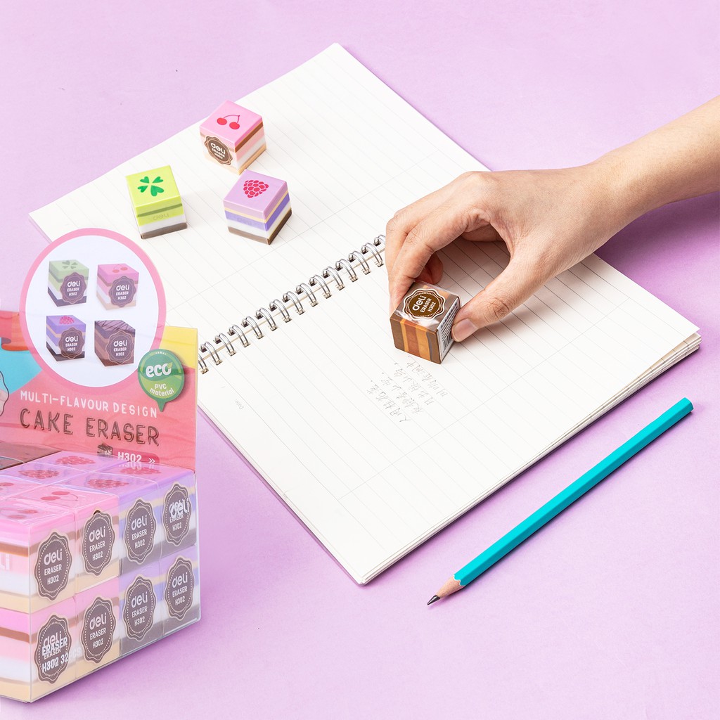 [HCM]Combo 5 cục Tẩy màu Deli hình bánh ngọt H302 siêu cute