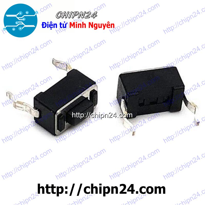 Nút nhấn 2 chân 3x6x5mm dip đen