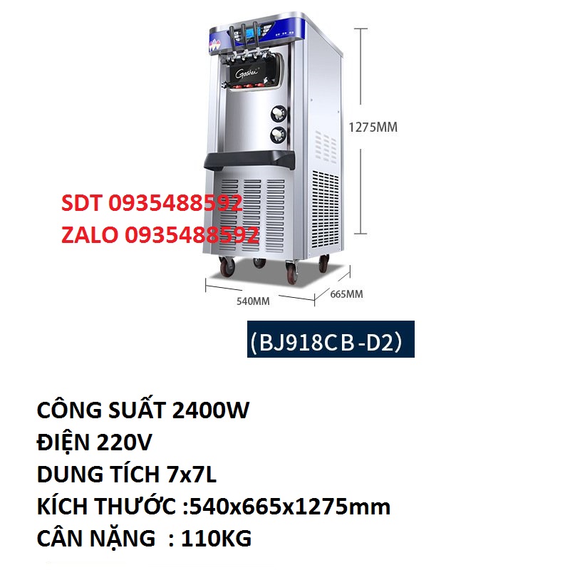 Máy làm kem tươi kinh doanh lợi nhuận cao-dung tích bể chứa lớn thương hiệu GONSEN hàng chính hãng