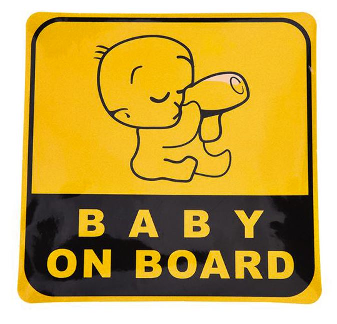 [HCM]Decalstickertem dán phản quang đuôi xe Baby On Board 11x11cm