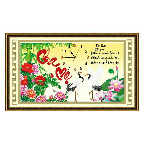 tranh thêu CHA MẸ kích thước 51×29cm