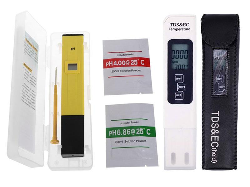 Combo bút đo độ PH và bút thử nước 3 in 1 TDS & EC kèm bao da