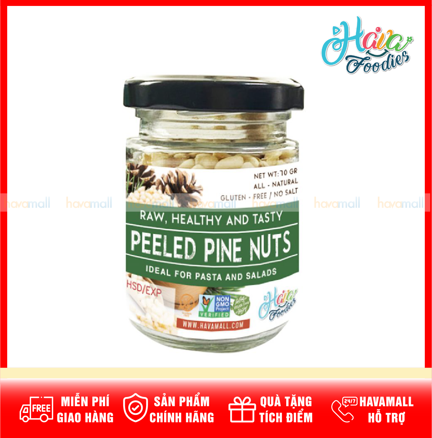 [HOÀN TIỀN MAX 10%]Hạt Thông Tách Vỏ Havafood – Pelled Pine Nuts