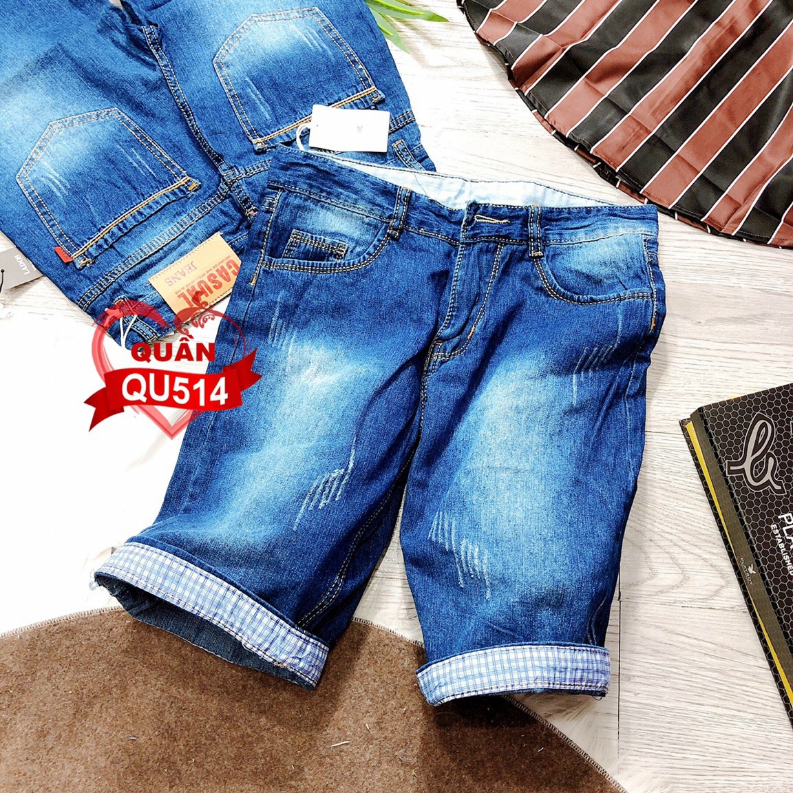 Quần short jean nam chất bò ngắn cao cấp
