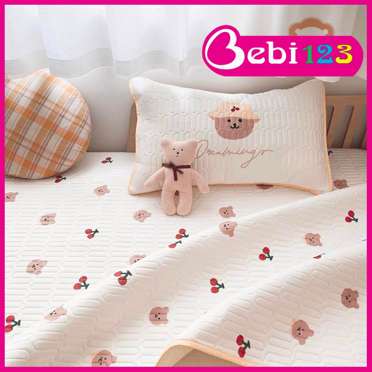 Chiếu Lụa Điều Hoà Kèm Gối Cho Bé 60x120cm