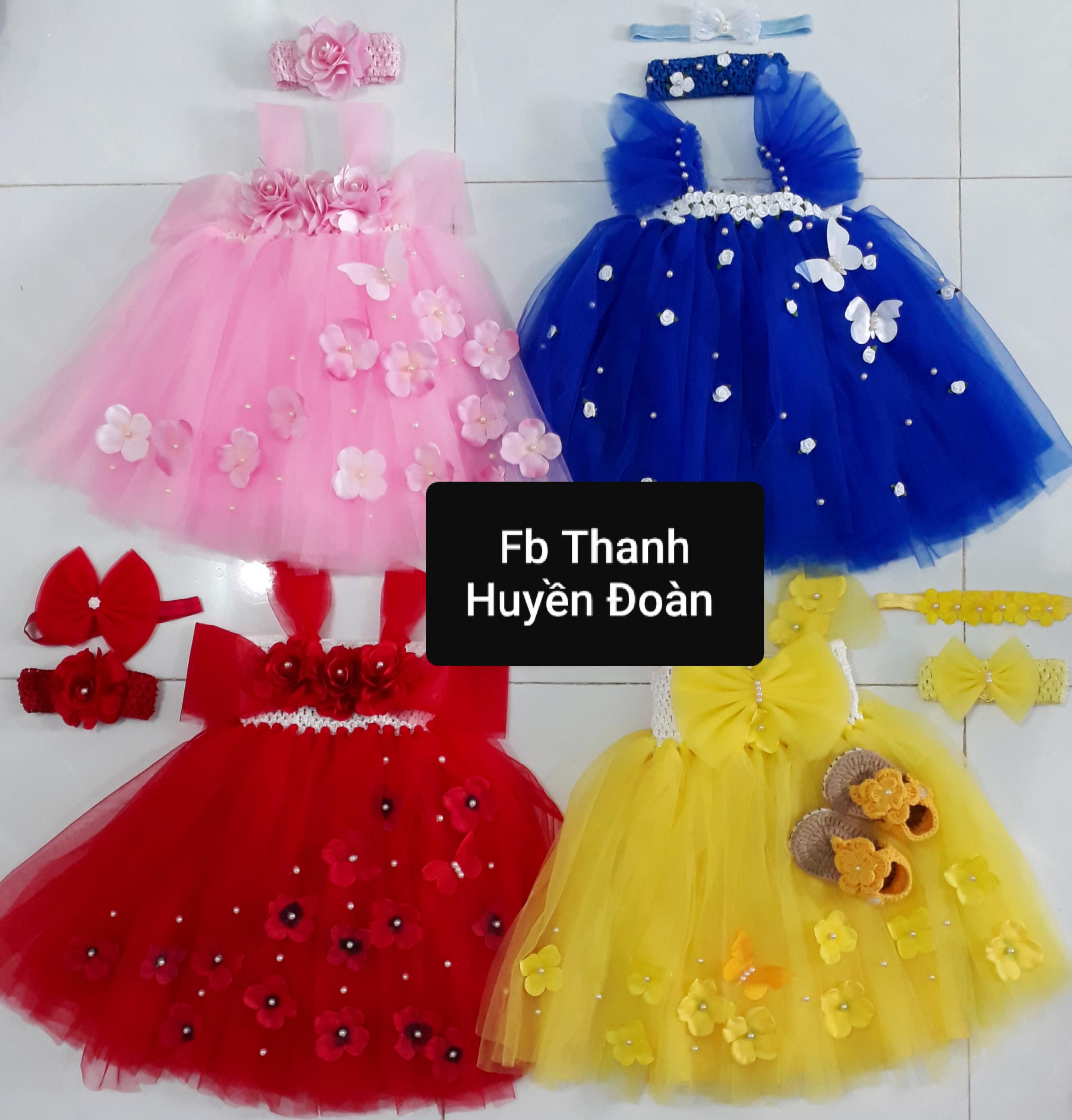Váy Tutu Công chúa hồng trễ vai.