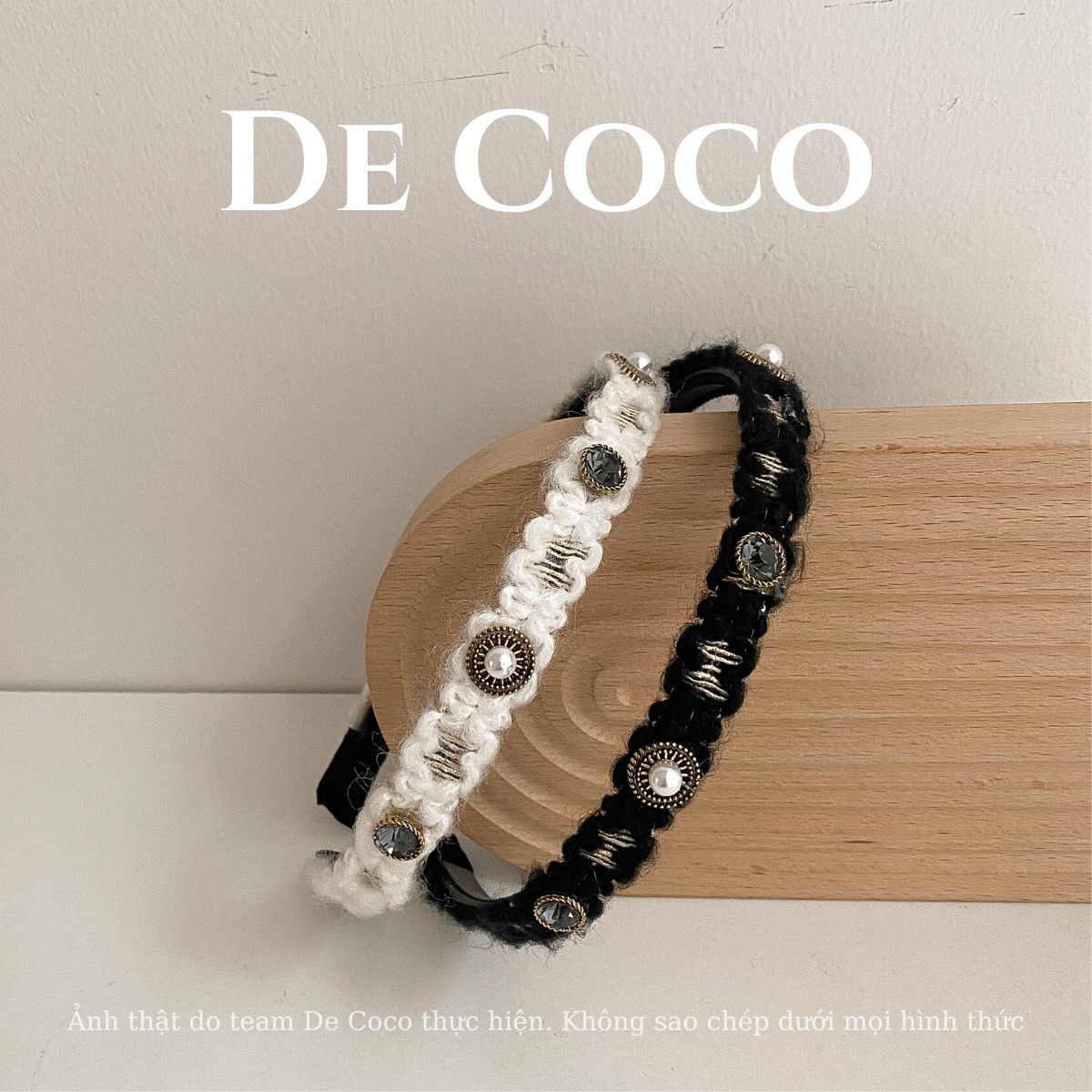Bờm tóc, băng đô dạ đính đá sang chảnh Abi De Coco
