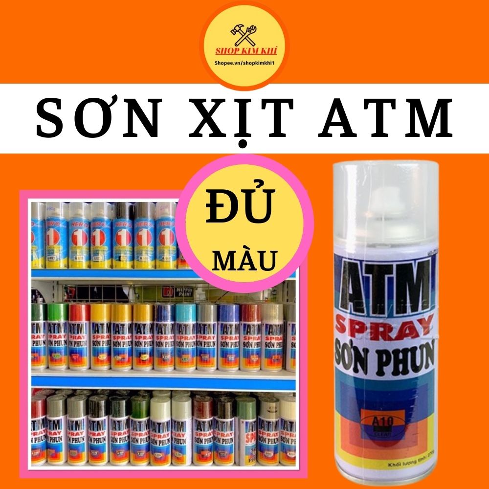 Sơn xịt atm, sơn phun atm màu hồng, trắng,