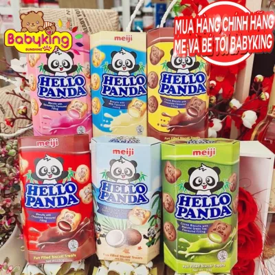 Bánh gấu Meiji Hello Panda nhân kem tươi – hộp 50g ( Date 11/2021-2022)