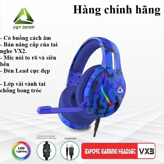 Tai nghe chụp tai có mic đàm thoại Gaming/Học online...