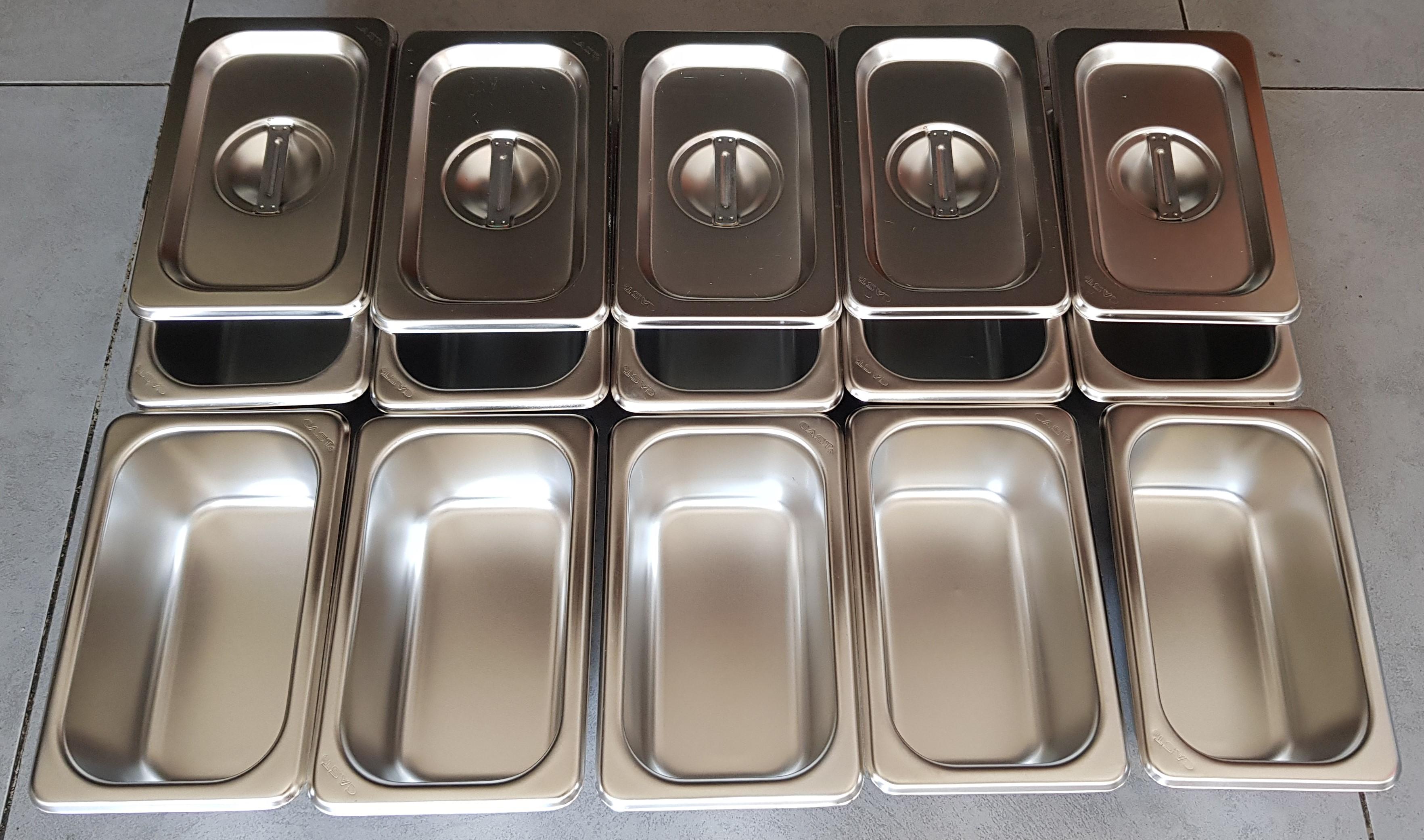 khay inox đựng thạch trà sữa 10x17 cao 6.5cm (combo 10 bộ)