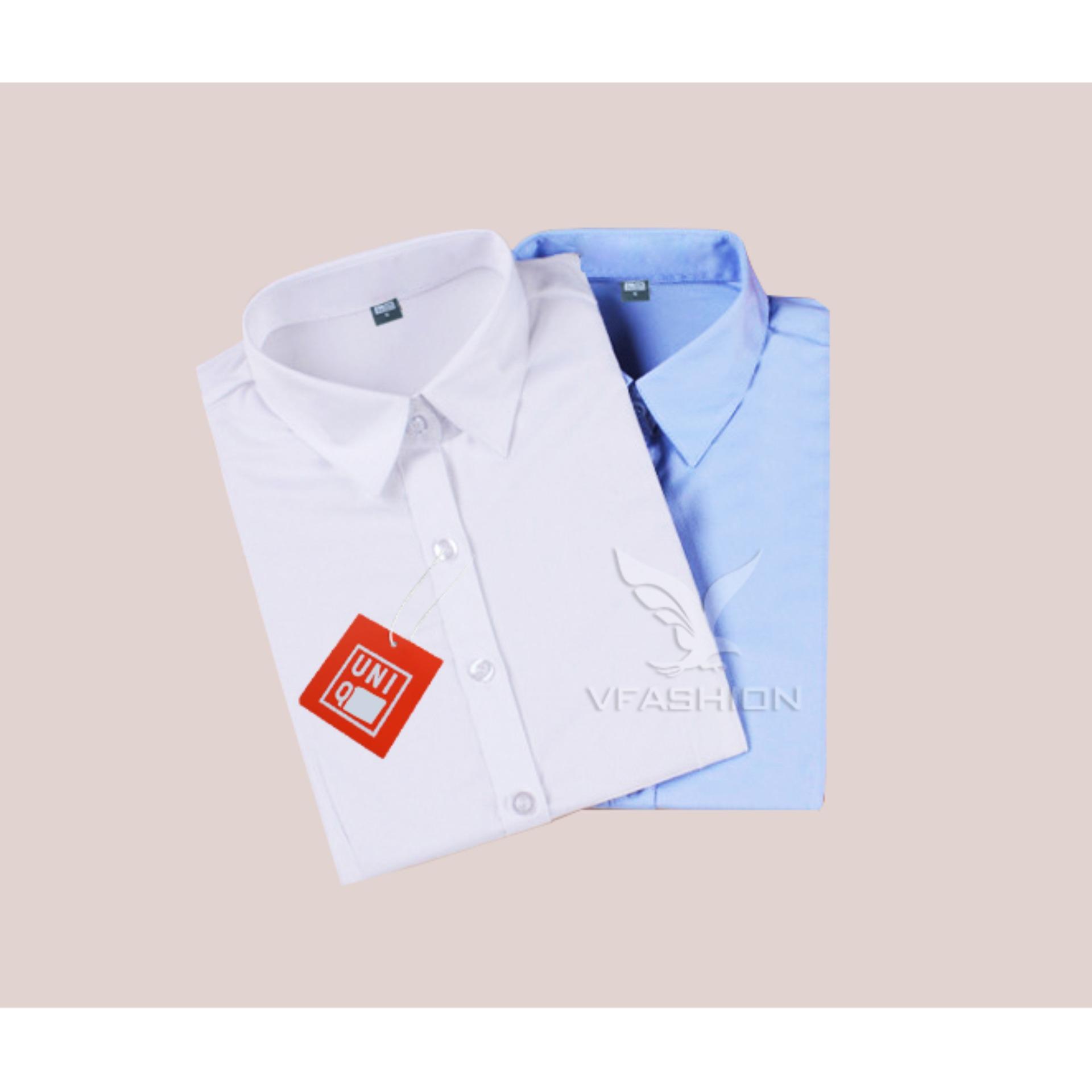 Combo 2 sơ mi (Nữ Xanh Nhạt + Nữ Trắng) thanh lịch