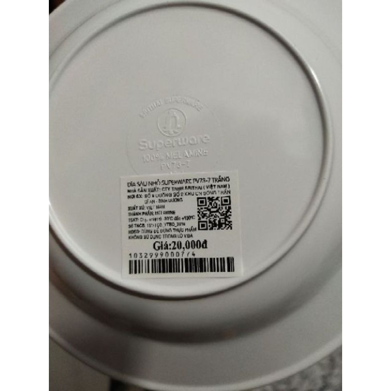 [HCM]Combo 10 Dĩa Đáy Sâu Melamine Superware -Thái Lan ( Số 6)