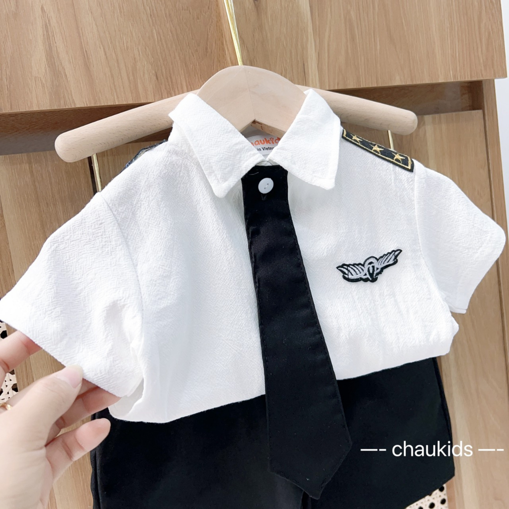 SALE BỘ SƠ MI CÀ VẠT BÉ TRAI SIZE 8-18KG(PHICONG)
