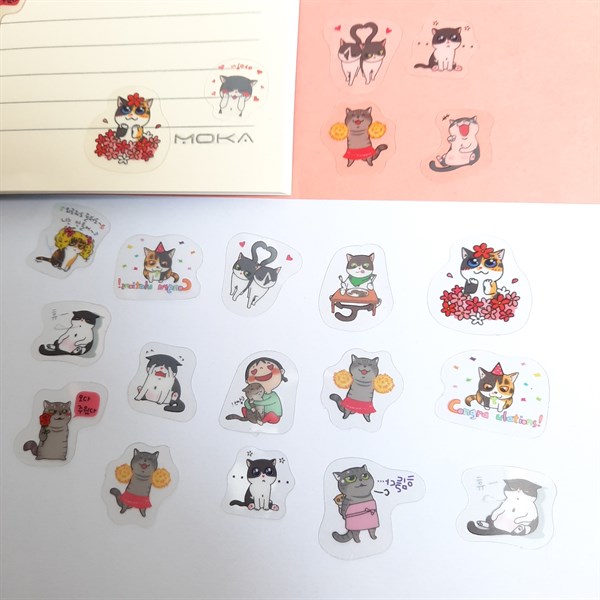 Bộ 60 Sticker Hình Dán Mini Bốn Con Mèo - 1