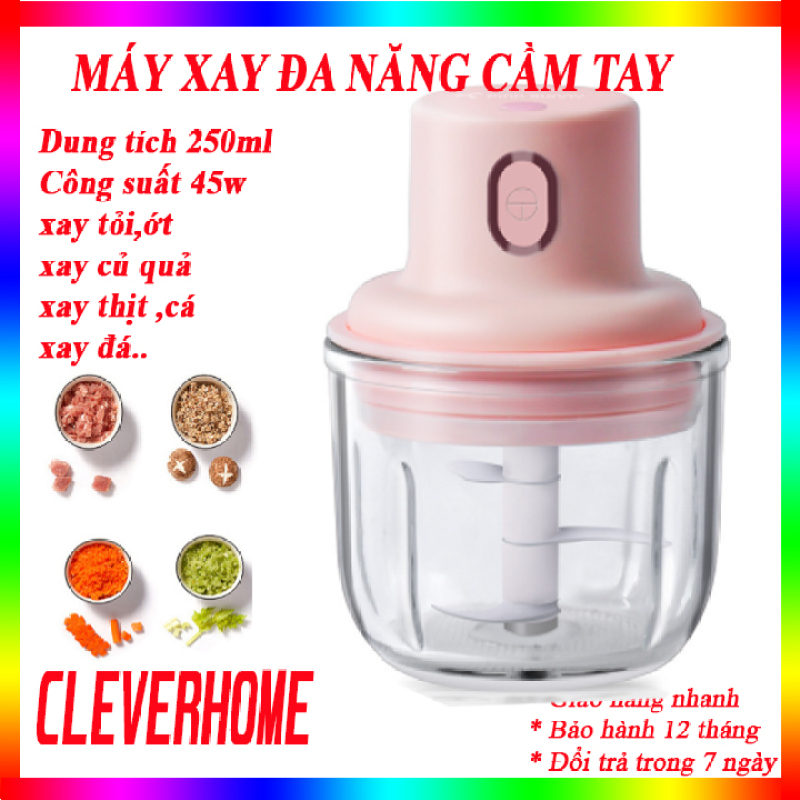 Giá bán Máy xay tỏi ớt loại tốt, xay sinh tố, xay thịt, rau củ quả các loại, Máy xoay tỏi ớt bằng điện sạc pin bằng tay, cầm tay, không dây, máy xay đồ ăn dặm cho bé an toàn tiện lợi..
