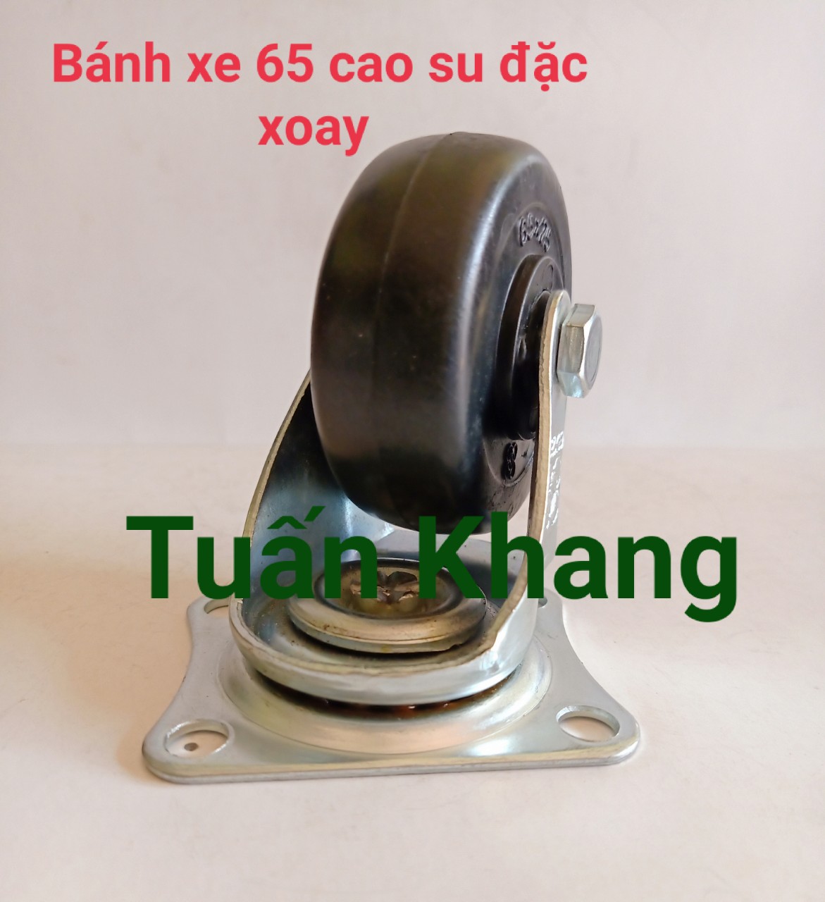Bánh xe 65mm cao su đặc xoay 360 độ