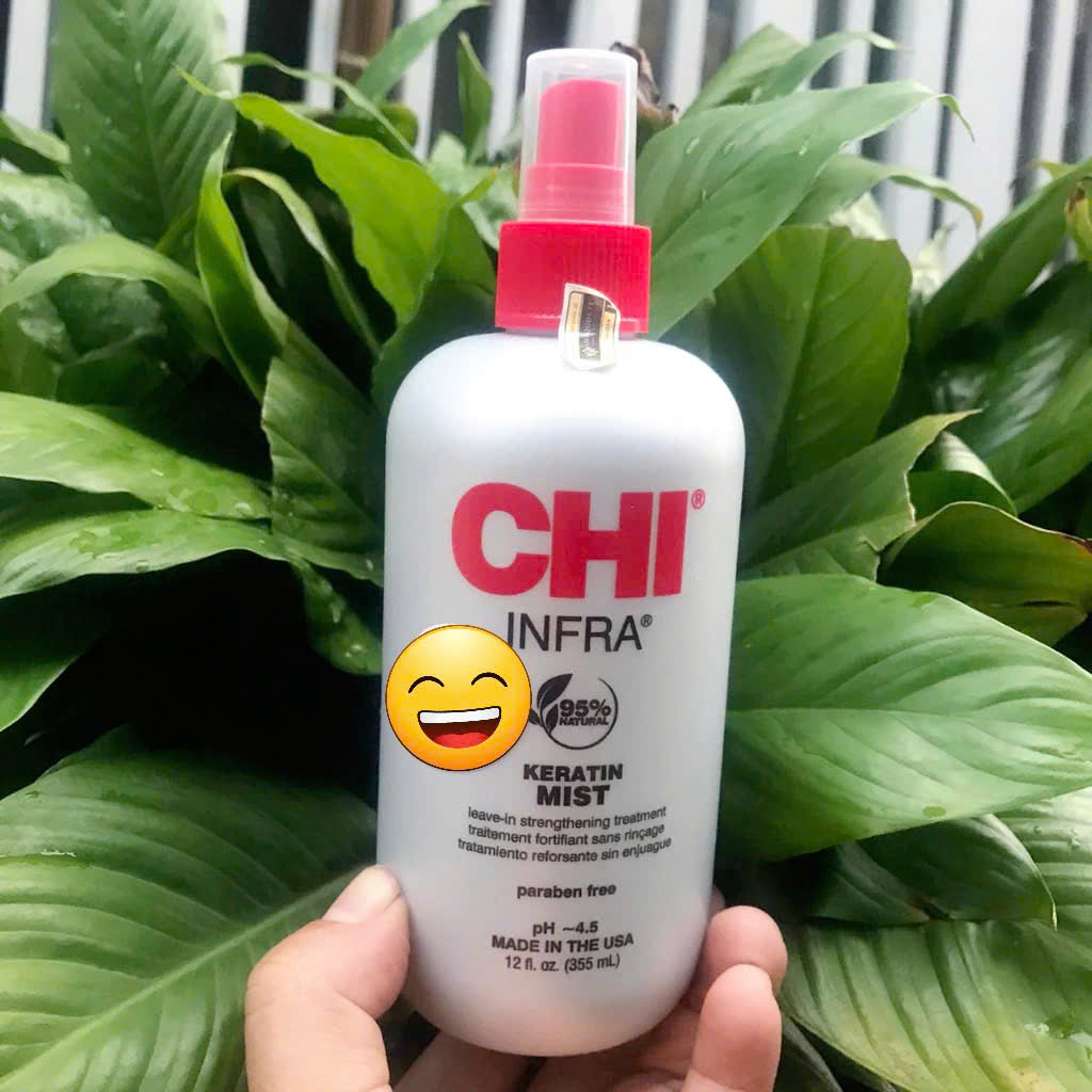 Xịt dưỡng tóc CHI Keratin Mist Leave Strangthening New suôn mượt, chống nhiệt 355ml