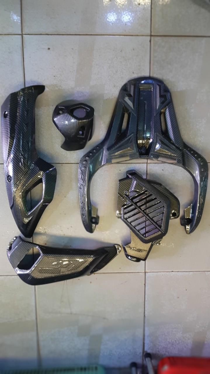 combo 5 món ốp đen carbon cho xe sh đời 2017 đến 2019