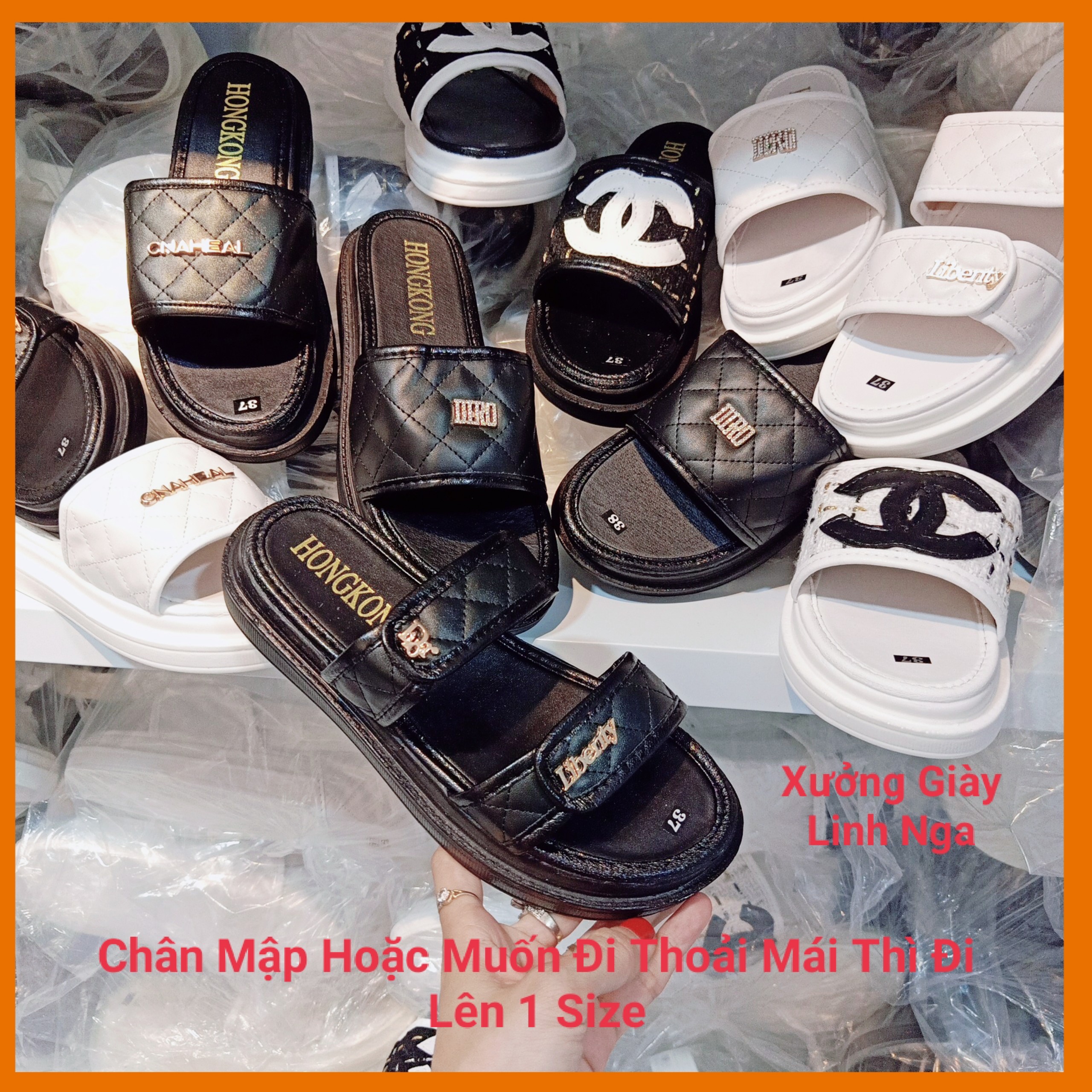 Dép quai hậu sandal nữ đế bánh mì 2p pu xịn siêu nhẹ bền đẹp 2 màu size 35-39