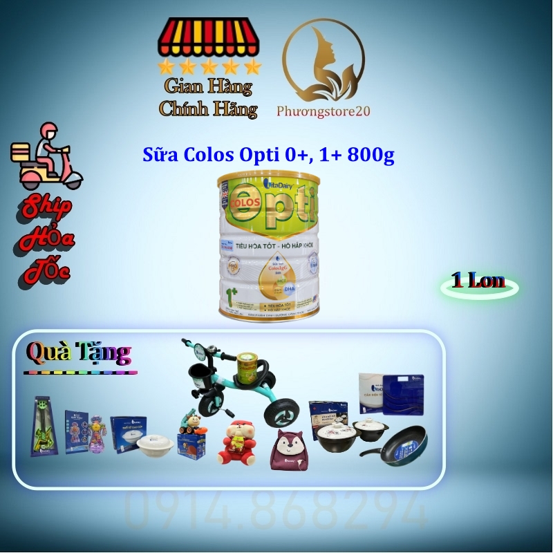 [Hỏa Tốc, Có Tích Điểm] Sữa Non Colos Opti 0+, 1+  800g (Có Quà tặng, Date Mới)