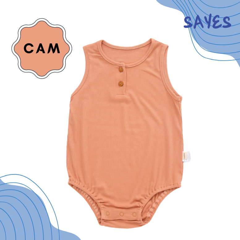 Bộ bodysuit thun trơn sát nách mỏng mát, co giãn cho bé 4 - 6.5kg