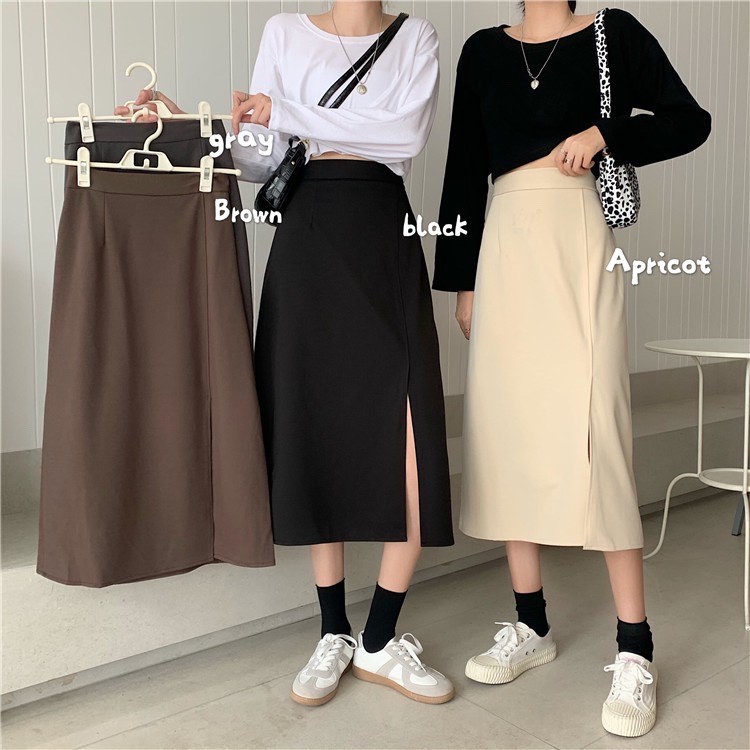 Chân Váy A Xẻ, Chân Váy A Dài Hàn Quốc M808