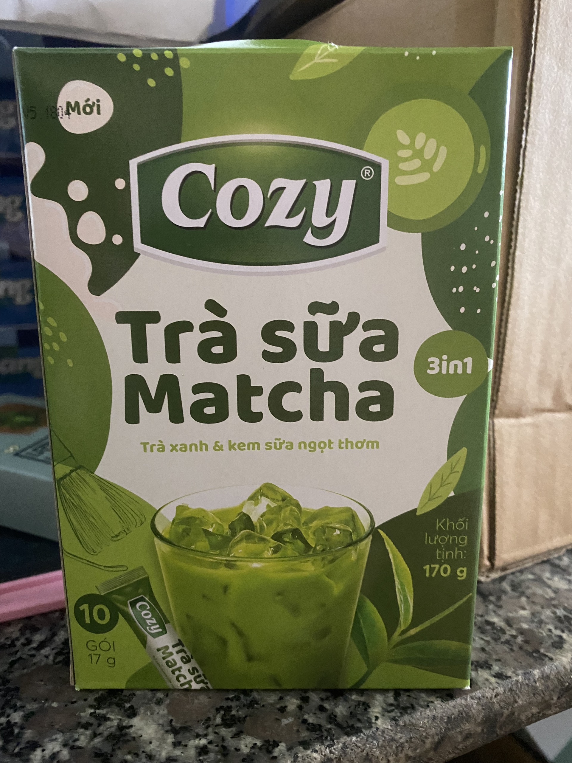 Trà COZY Matcha 3in1 hộp 10 gói