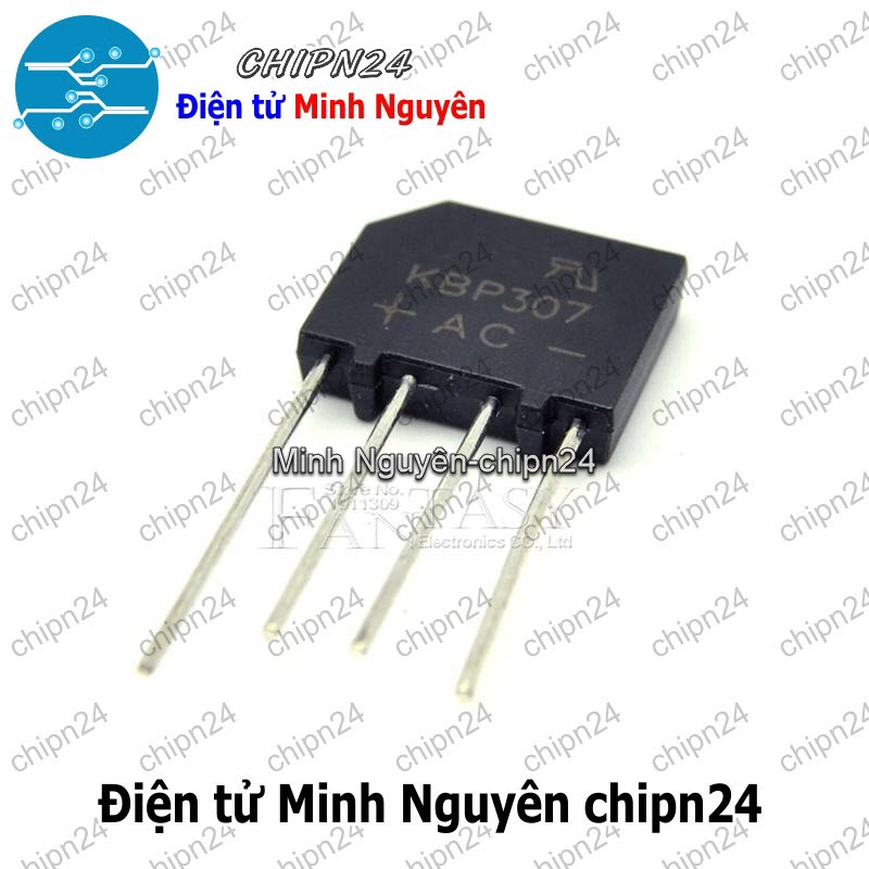 [3 con] (K458) Cầu Diode KBP307 3A 700V (3A dẹt) - HH000227