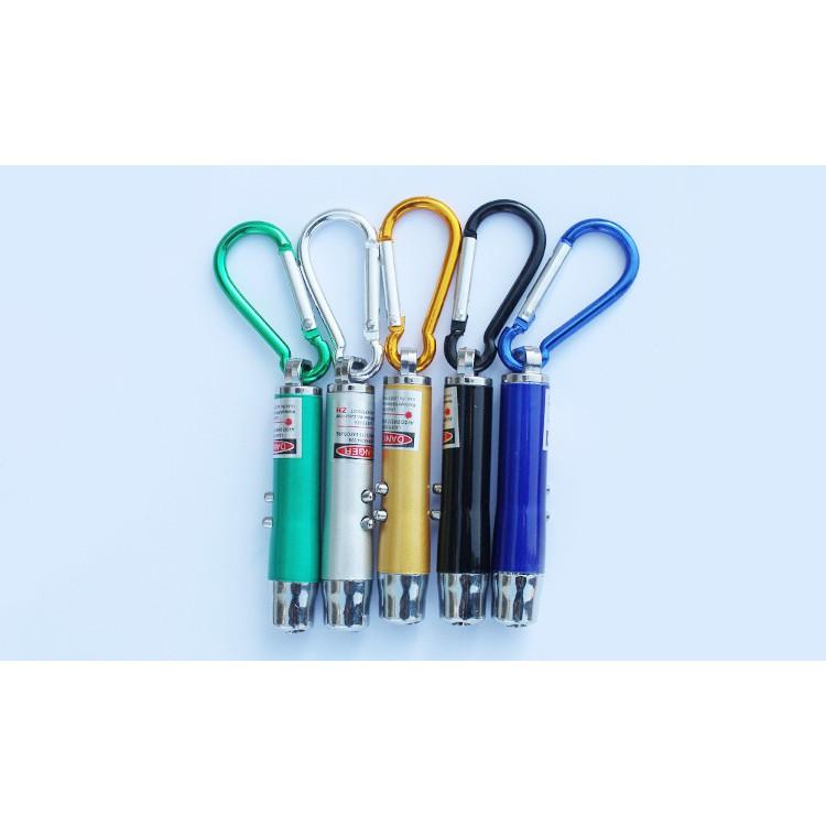 MÓC KHÓA ĐÈN PIN 3IN1 ( TIA LASER+ĐÈN PIN+SOI TIỀN GIẢ)