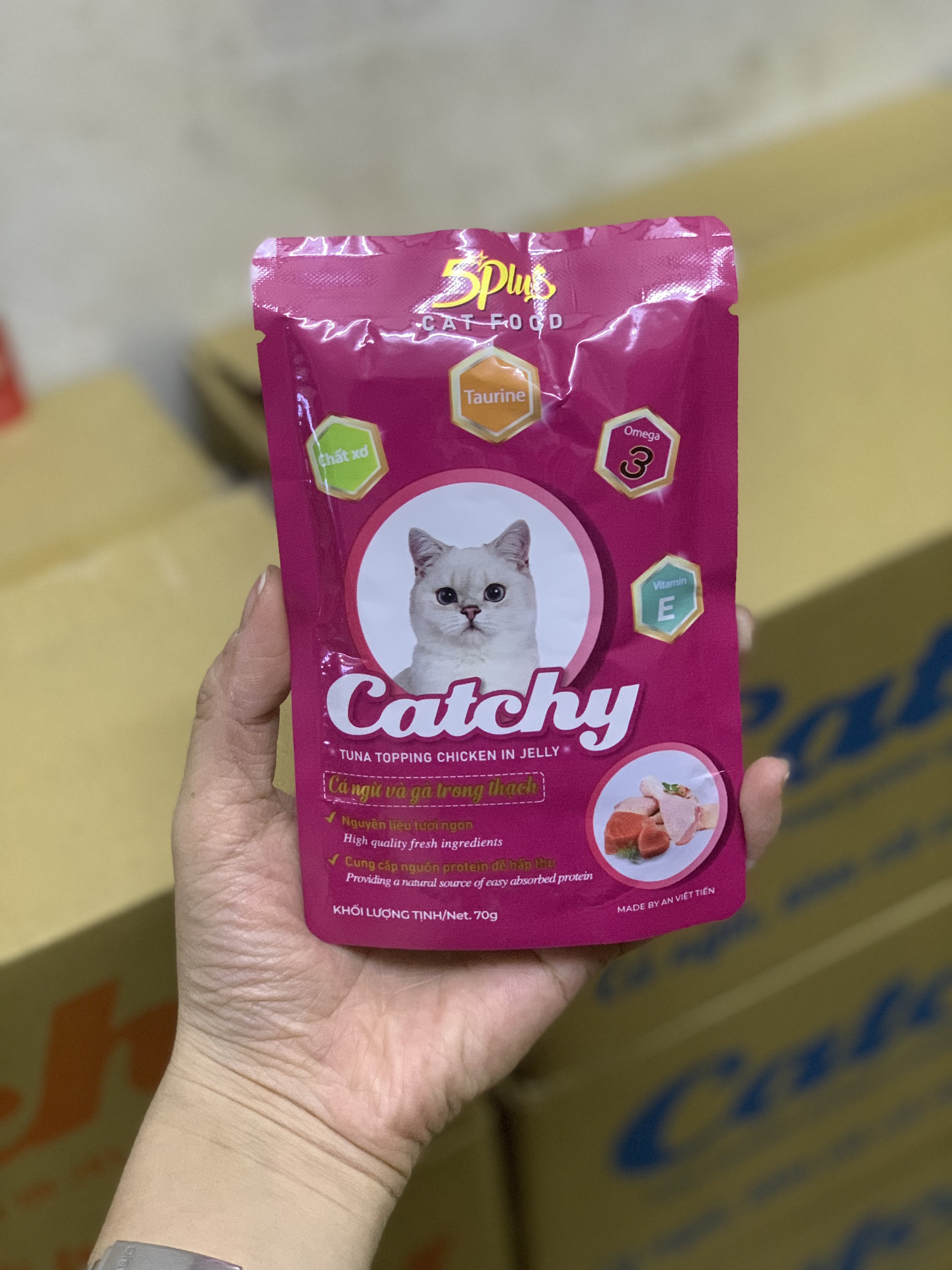 Pate Cho Mèo 5plus Catchy 70g, Pate Mèo Catchy 70g