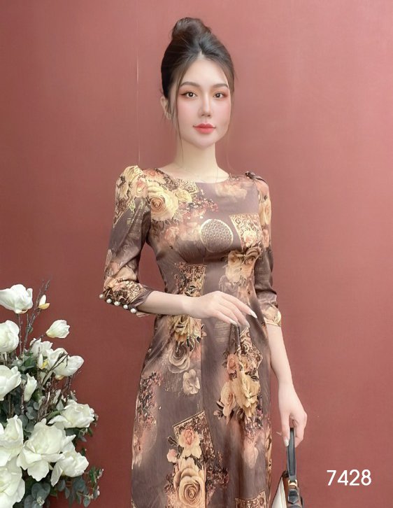 Đầm EMY EM7428 Xoè A Lụa Vân Pháp LVP Tay Lỡ
