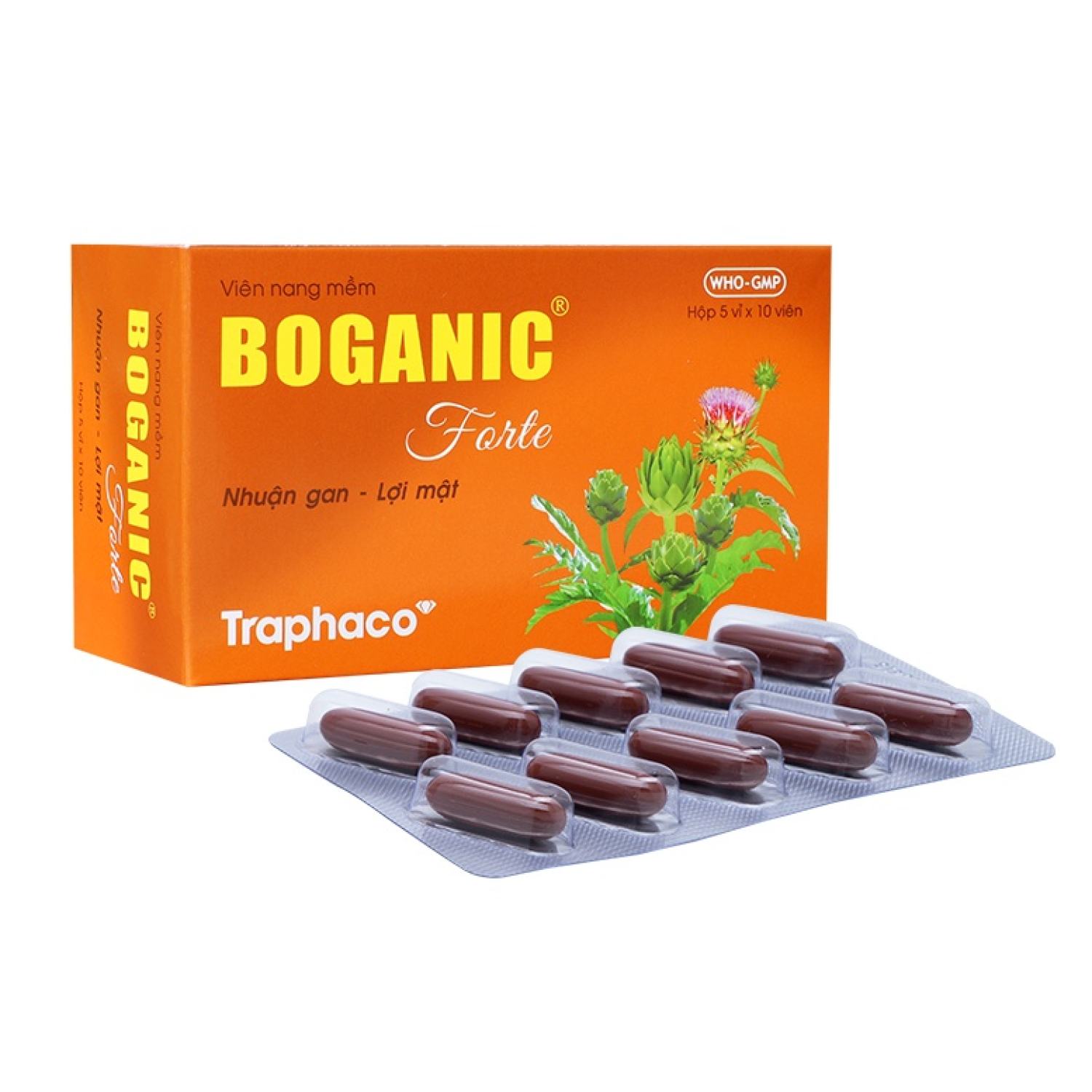 Boganic fᴏrte viên nang mềm bổ gan, bảo vệ gan traphaco -hộp 50 viên