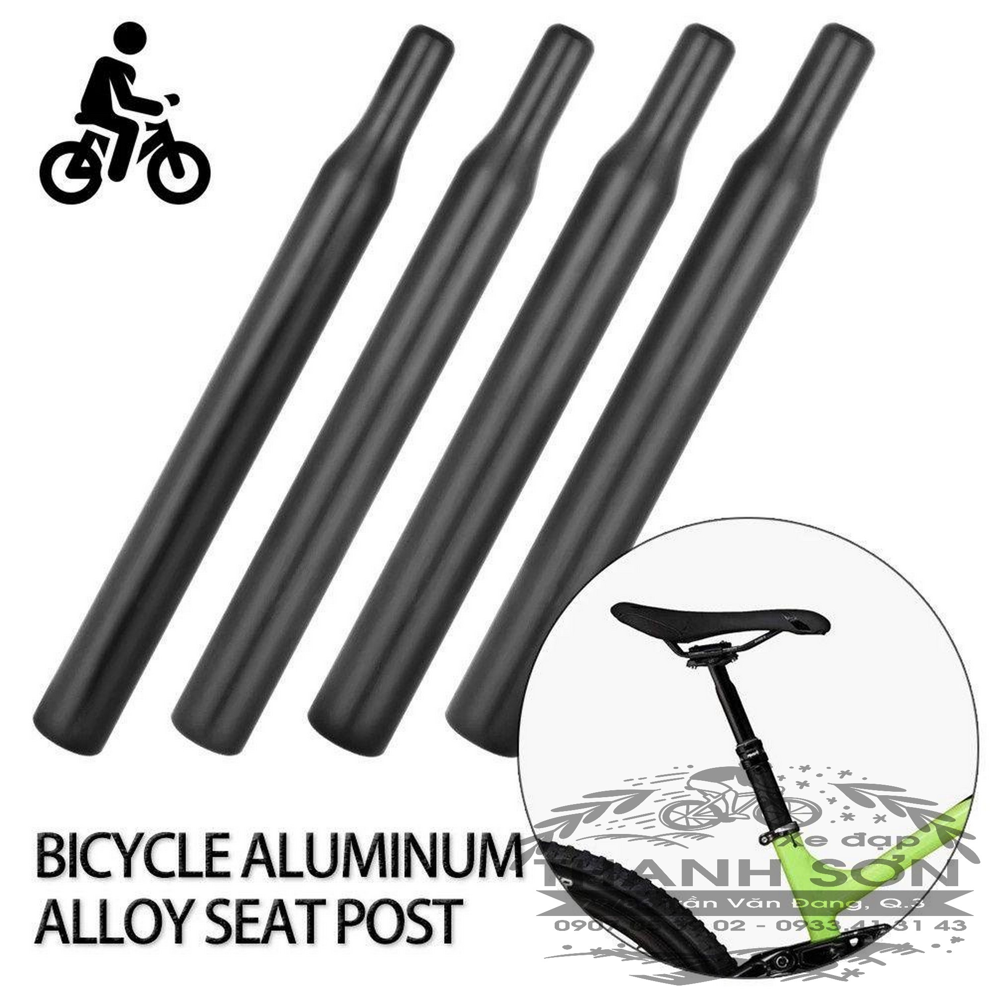Cốt Yên Xe Đạp Màu Đen 25.4 / 27.2 / 28.6 / 31.8mm