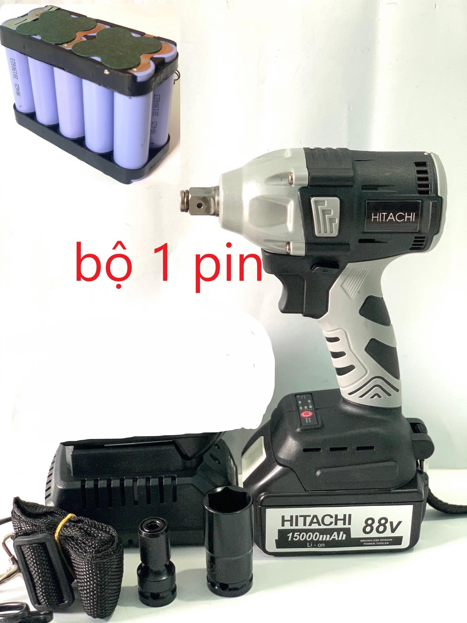 siết bulong hitachi 88v tặng chuyển vít