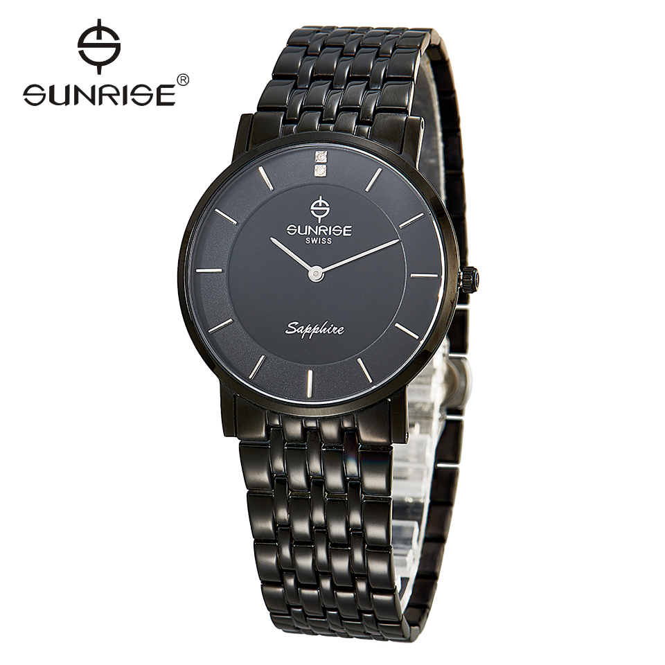 Đồng hồ nam Sunrise DM736SWB và DM737SWB siêu mỏng kính Sapphire chống xước