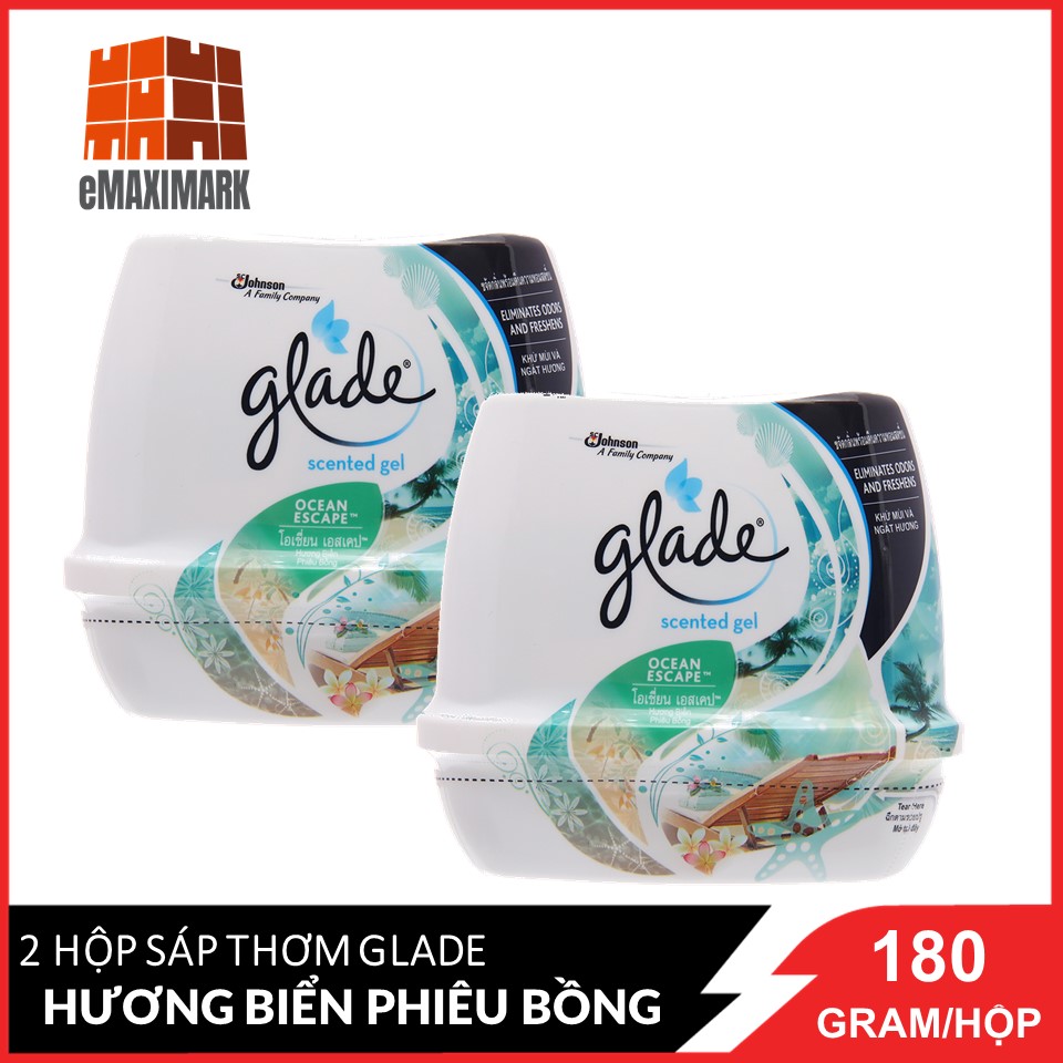 Combo 2 sáp thơm glade hương biển hộp 180g